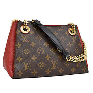 Louis Vuitton Surenne Chain Shoulder Bag Leather Cerise Red